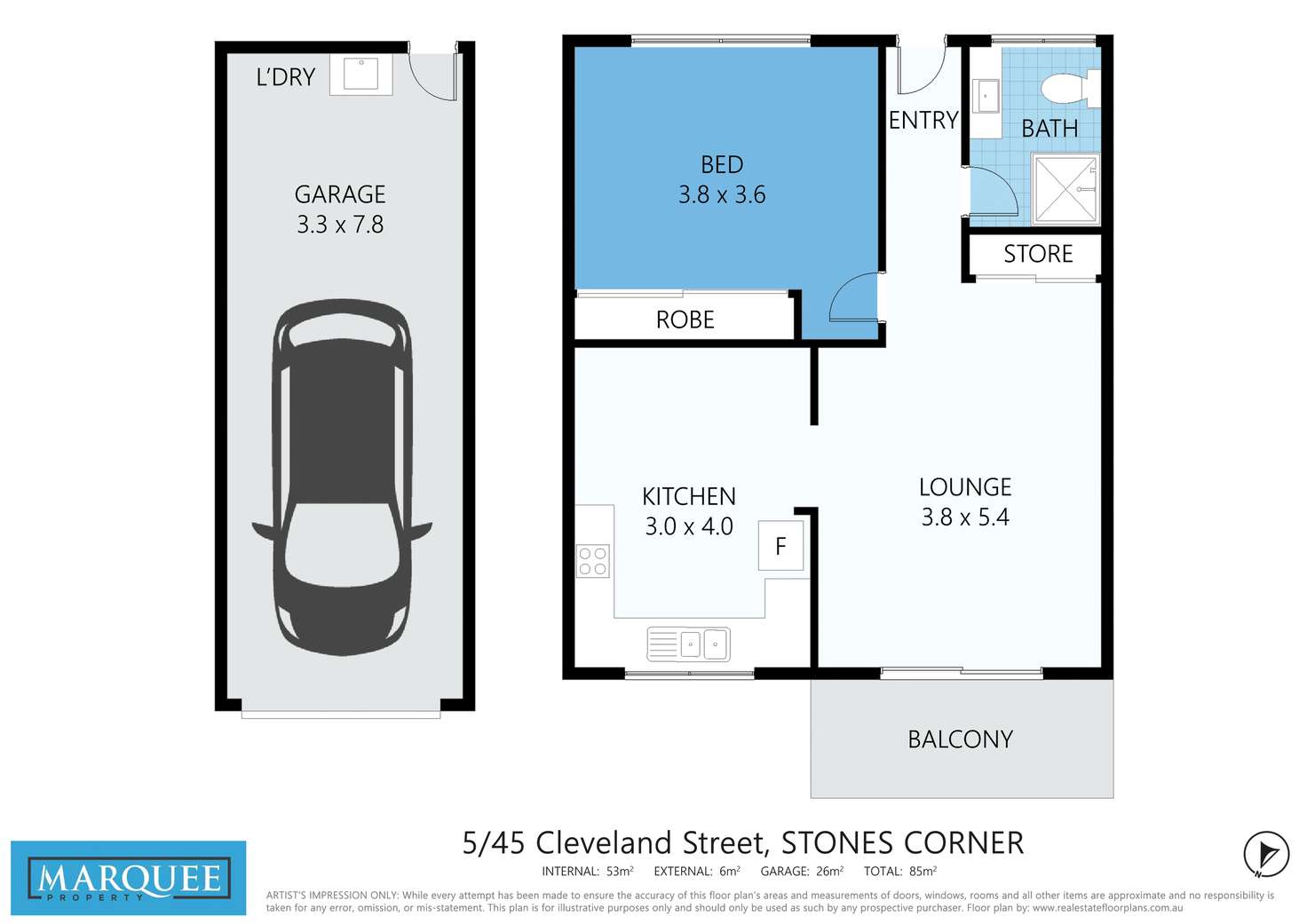 Floorplan of Homely unit listing, 5/45 Cleveland St, Greenslopes QLD 4120