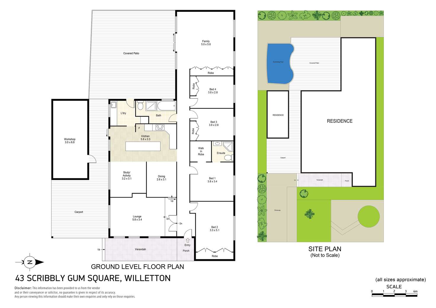 Floorplan of Homely house listing, 43 Scribbly Gum Square, Willetton WA 6155