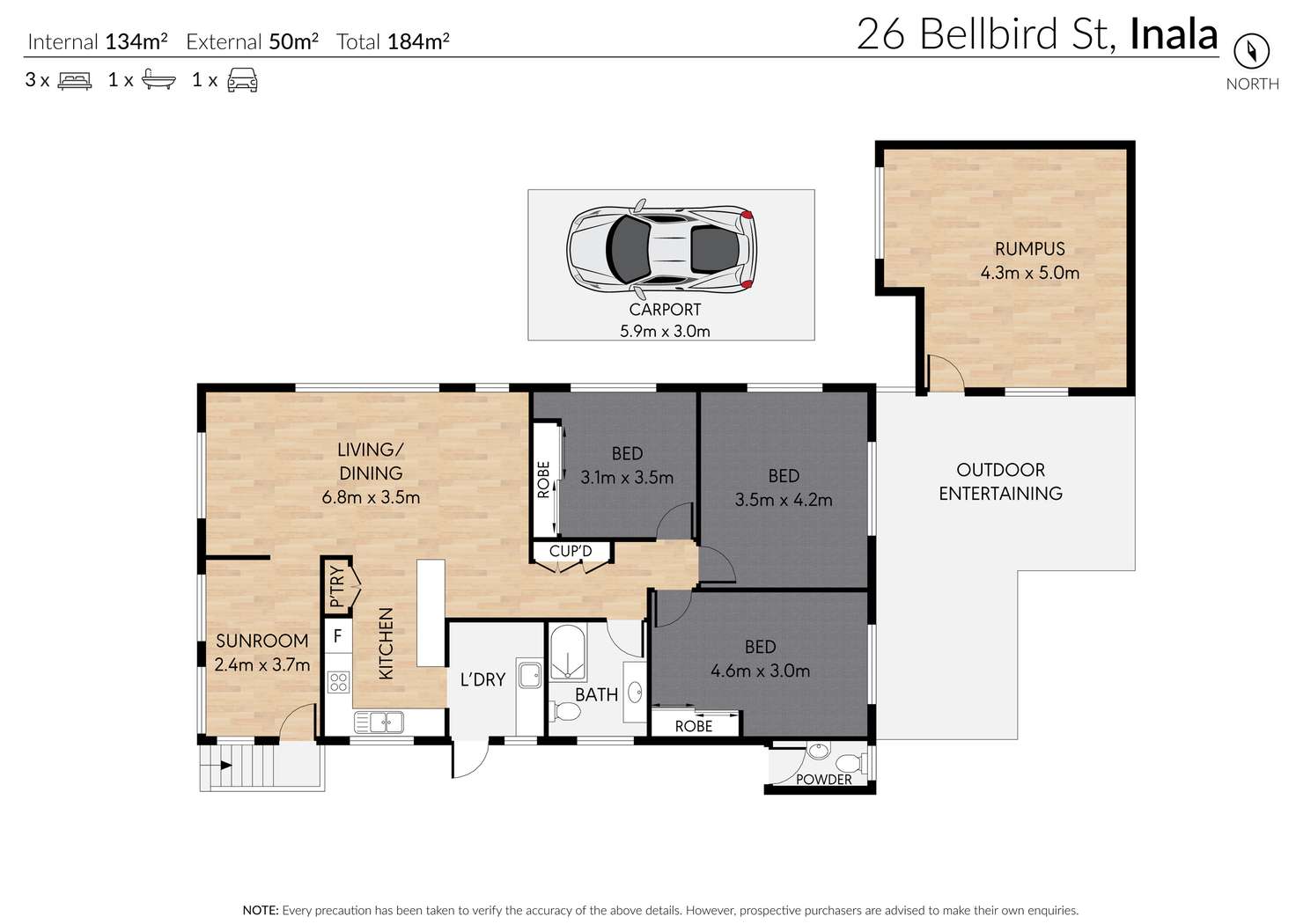 Floorplan of Homely house listing, 26 Bellbird St, Inala QLD 4077