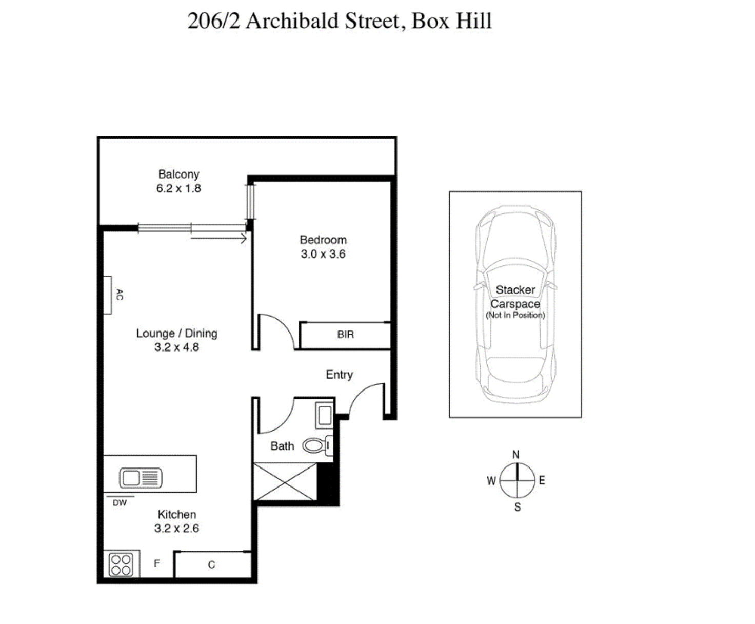Floorplan of Homely apartment listing, 206/2 Archibald Street, Box Hill VIC 3128