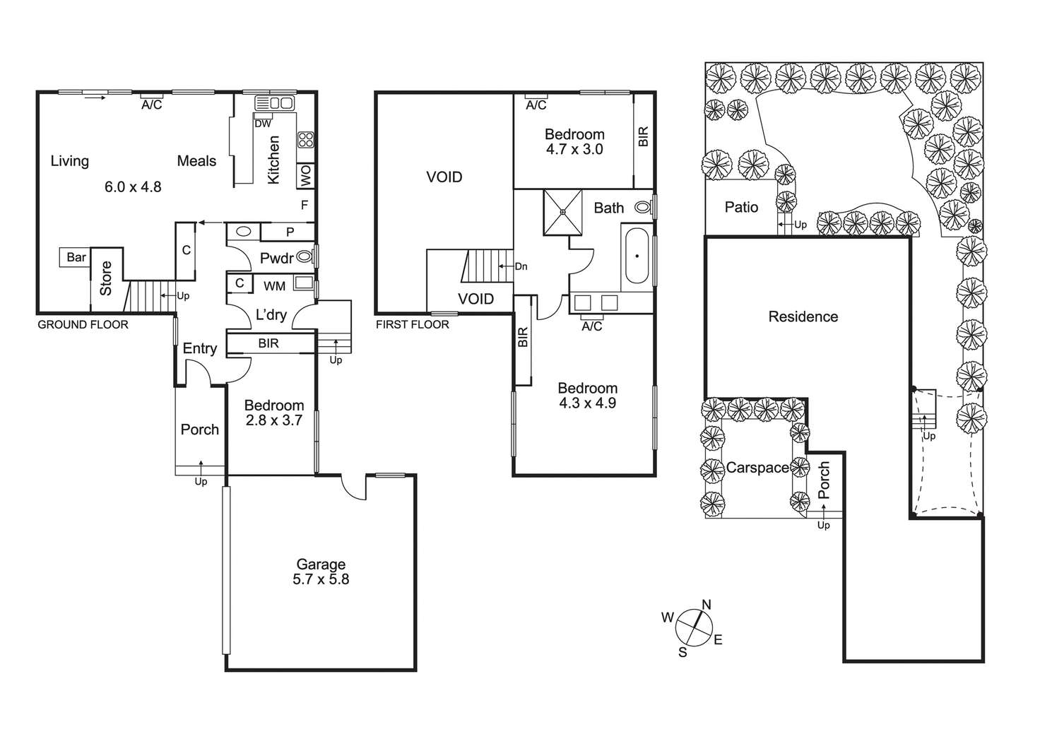 Floorplan of Homely townhouse listing, 3/834 Hampton St, Brighton VIC 3186