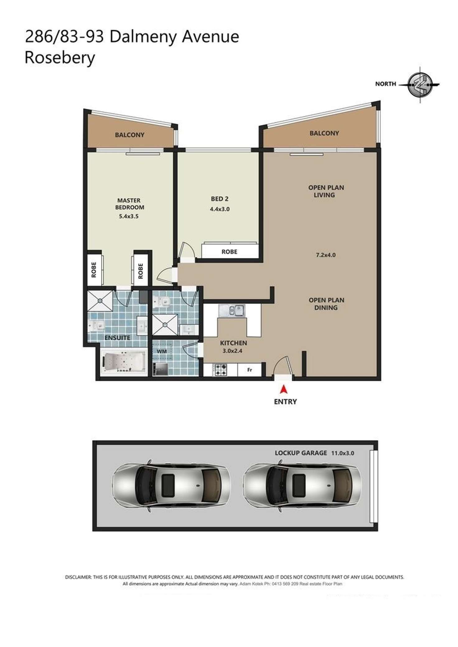 Floorplan of Homely apartment listing, 286/83-93 Dalmeny Ave, Rosebery NSW 2018