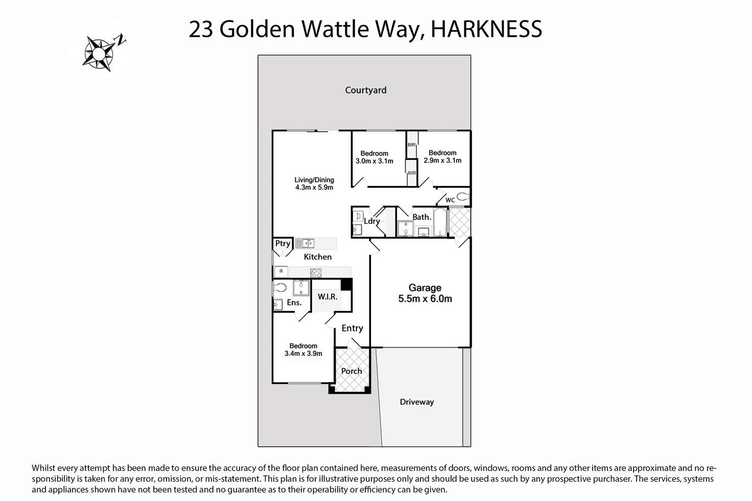 Floorplan of Homely house listing, 23 Golden Wattle Way, Harkness VIC 3337