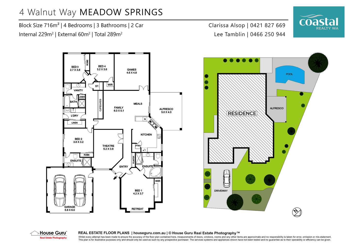 Floorplan of Homely house listing, 4 Walnut Way, Meadow Springs WA 6210