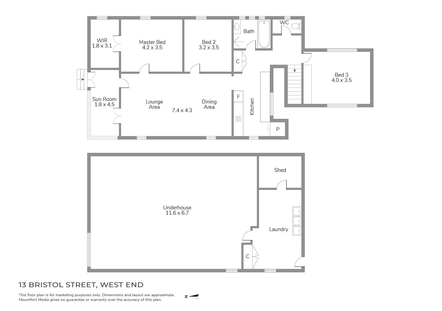 Floorplan of Homely house listing, 13 Bristol St, West End QLD 4101
