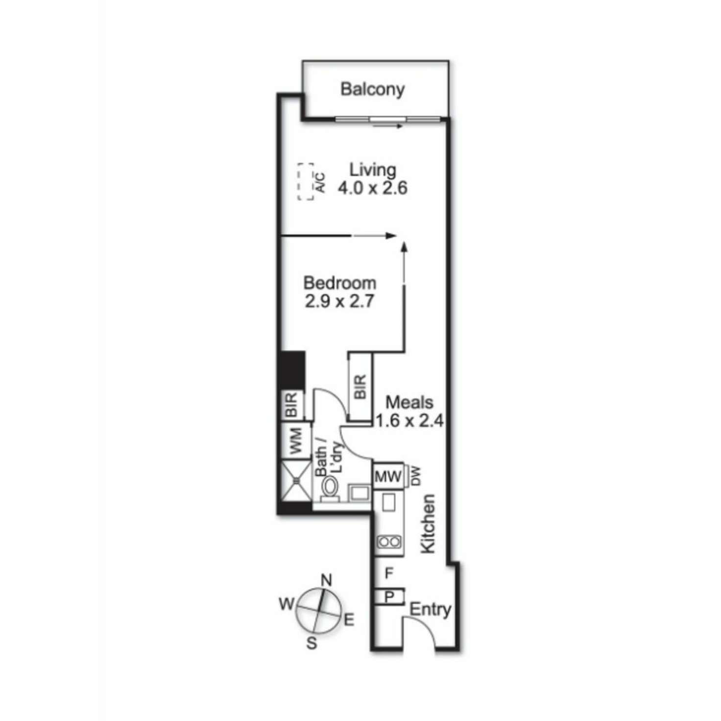 Floorplan of Homely apartment listing, 1208/199 William Street, Melbourne VIC 3000