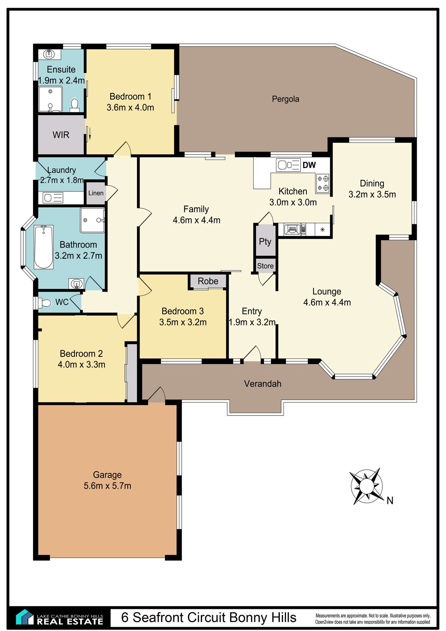 Floorplan of Homely house listing, 6 Seafront Cct, Bonny Hills NSW 2445