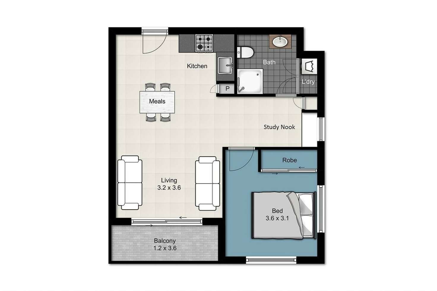 Floorplan of Homely apartment listing, 2102/35 Campbell St, Bowen Hills QLD 4006