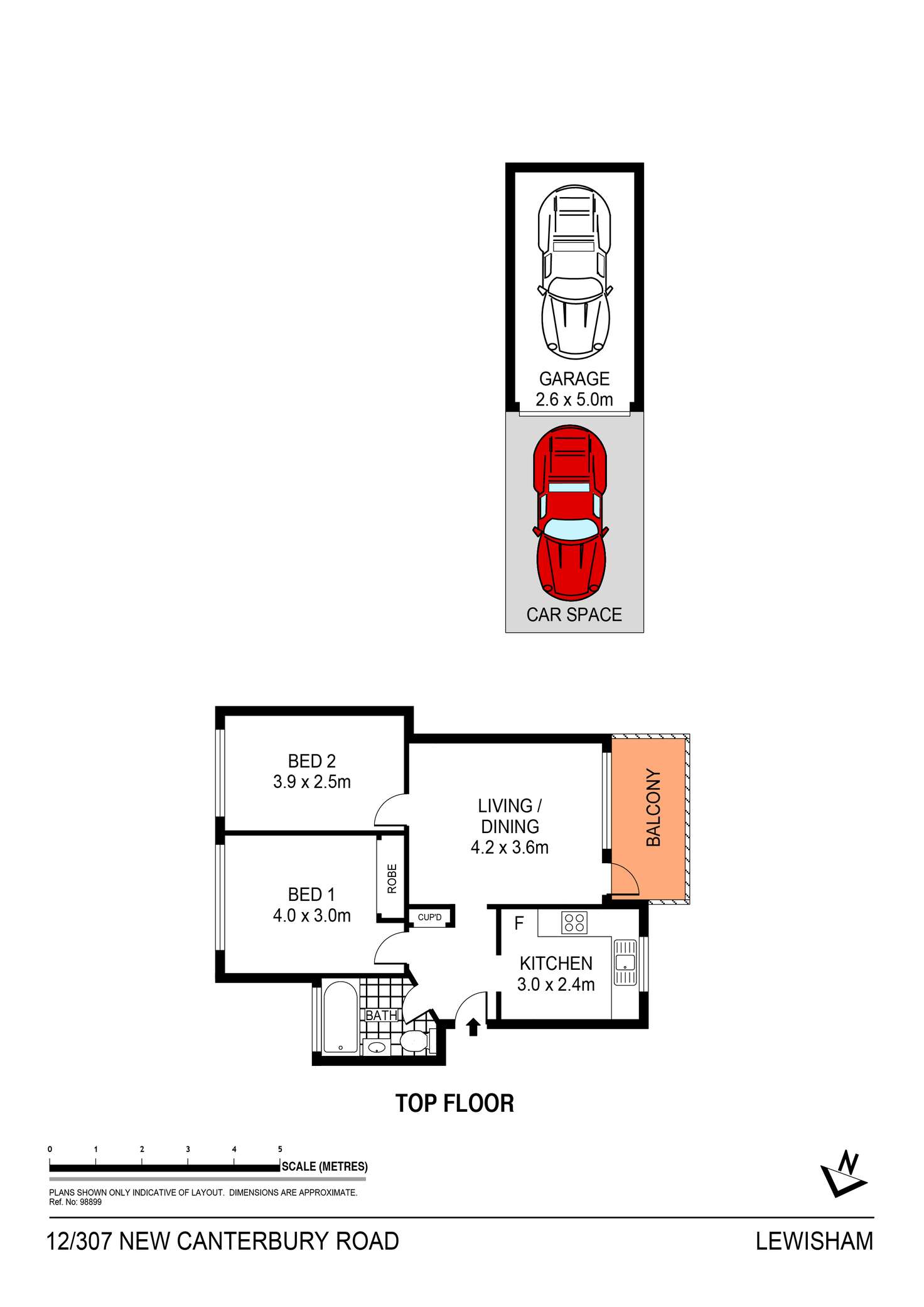 Floorplan of Homely apartment listing, 12/307 New Canterbury Road, Lewisham NSW 2049