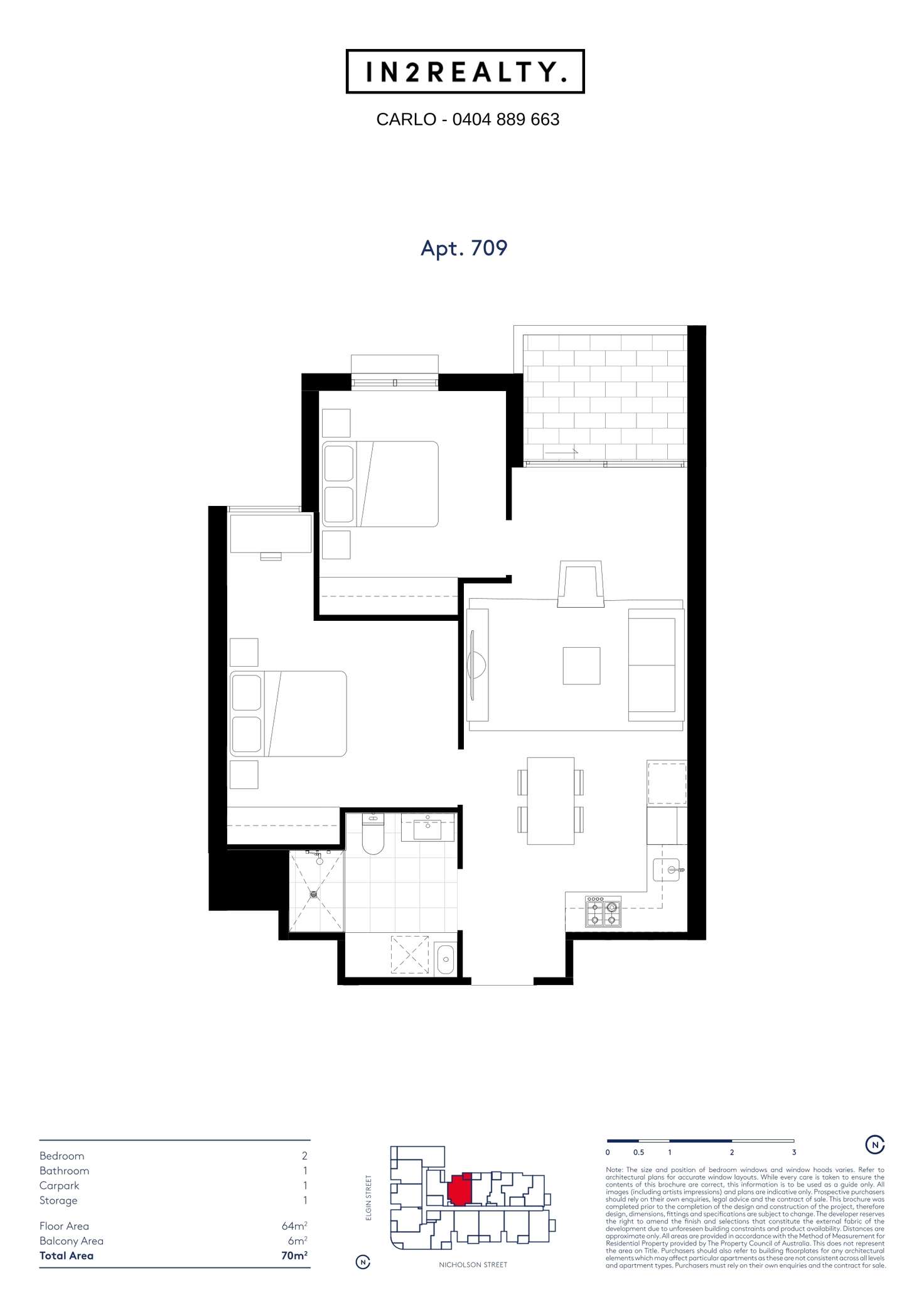 Floorplan of Homely apartment listing, 709/8 Elgin St, Carlton VIC 3053