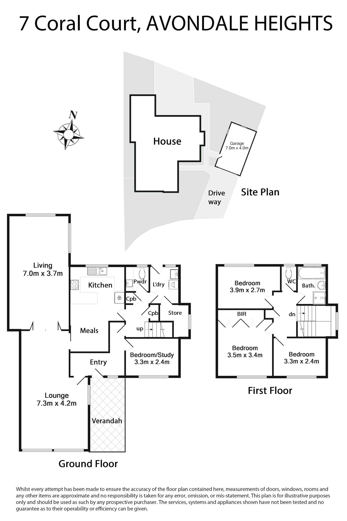Floorplan of Homely house listing, 7 Coral Court, Avondale Heights VIC 3034