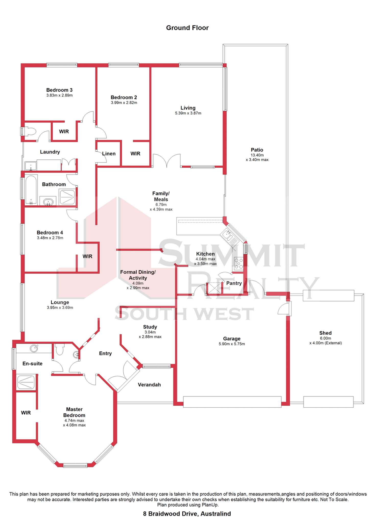 Floorplan of Homely house listing, 8 Braidwood Drive, Australind WA 6233