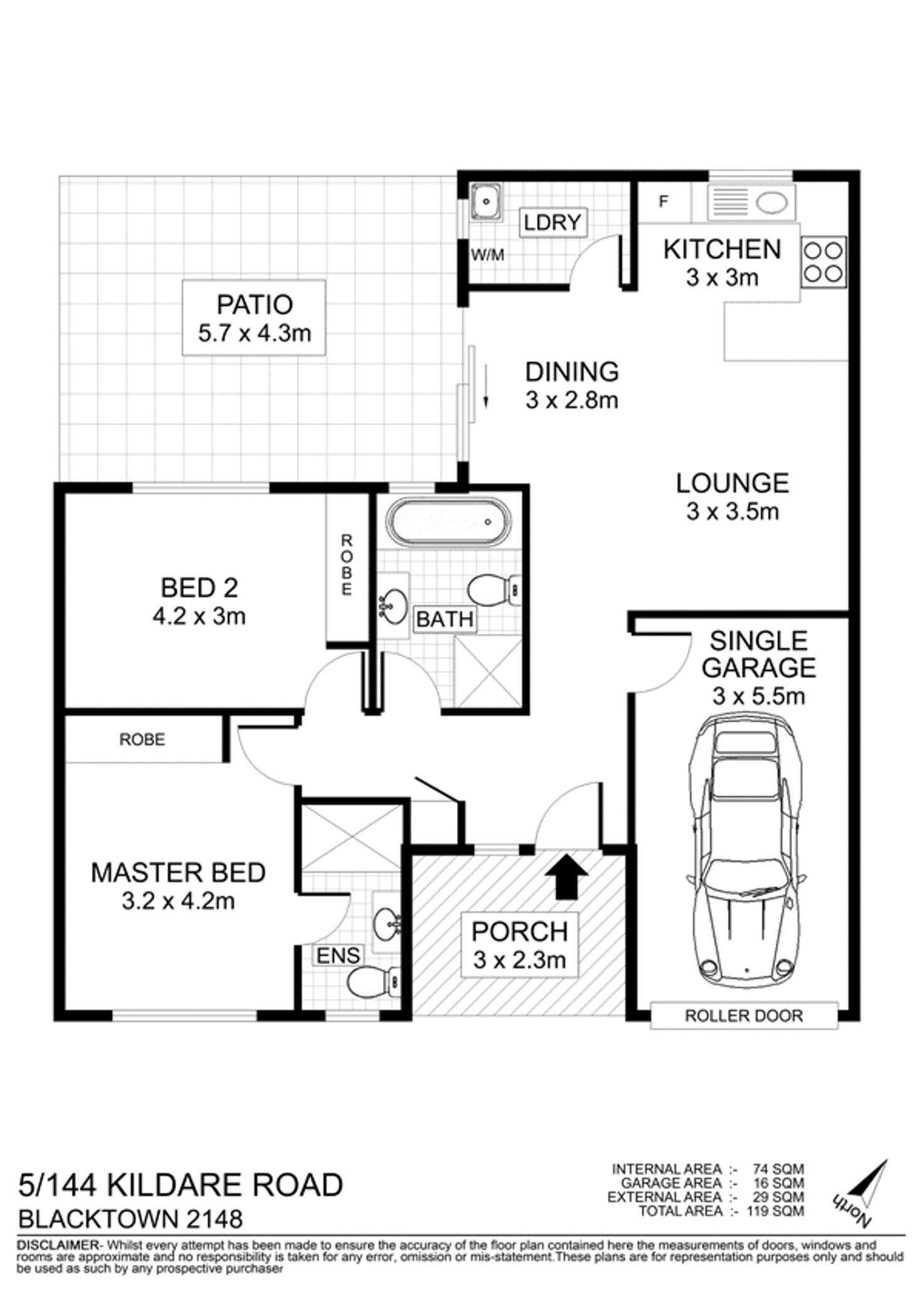 Floorplan of Homely villa listing, 5/144 Kildare Road, Blacktown NSW 2148
