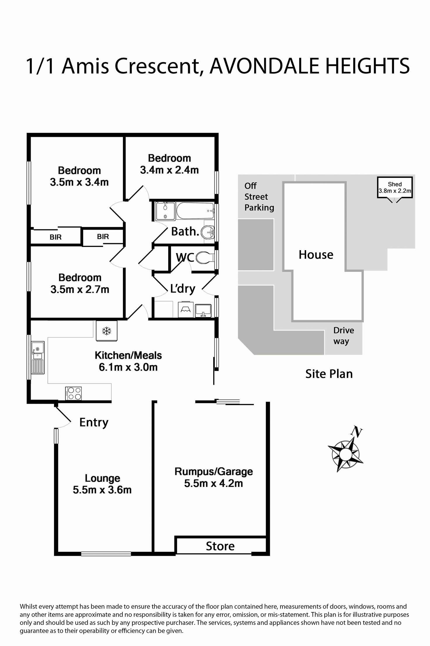 Floorplan of Homely unit listing, 1/1 Amis Crescent, Avondale Heights VIC 3034