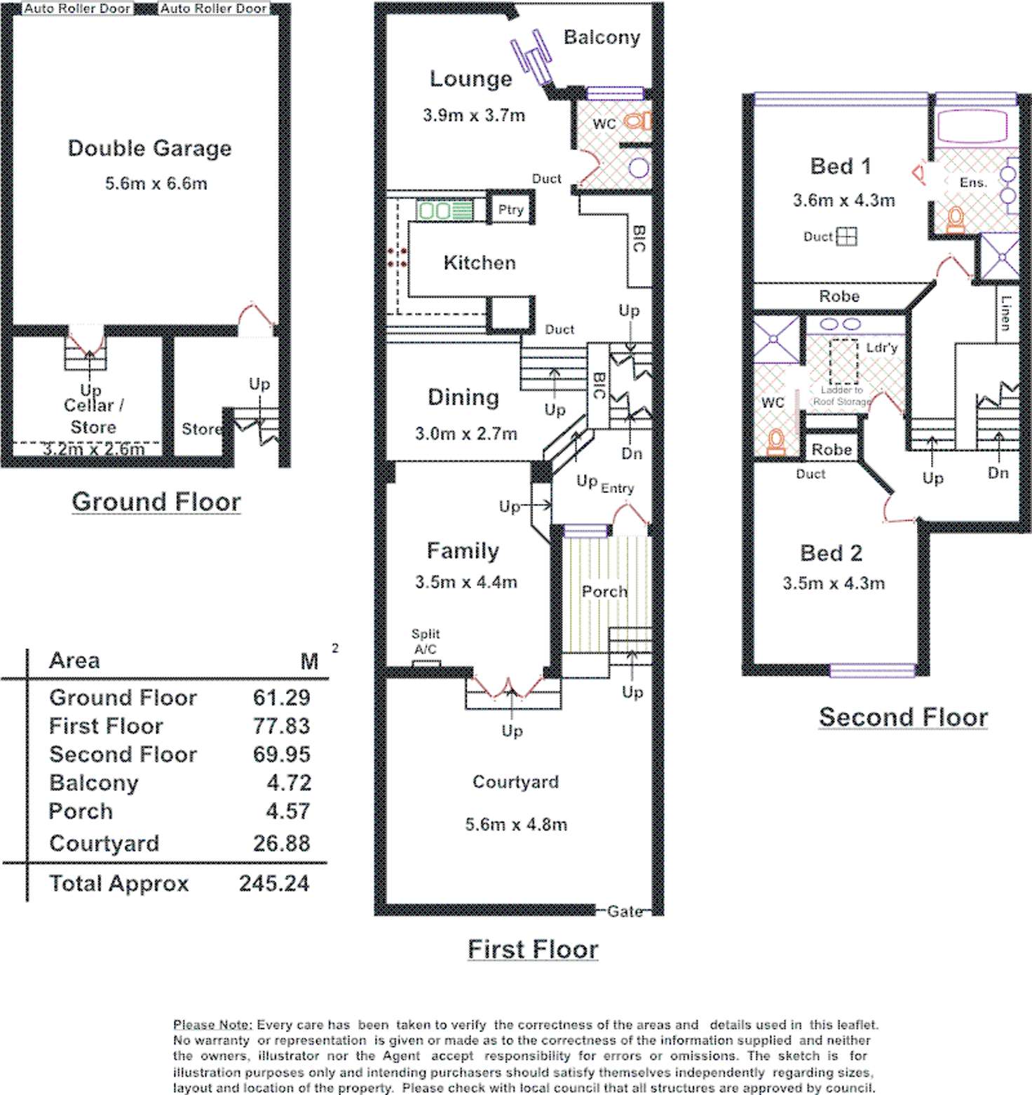 Floorplan of Homely townhouse listing, 357A Angas St, Adelaide SA 5000