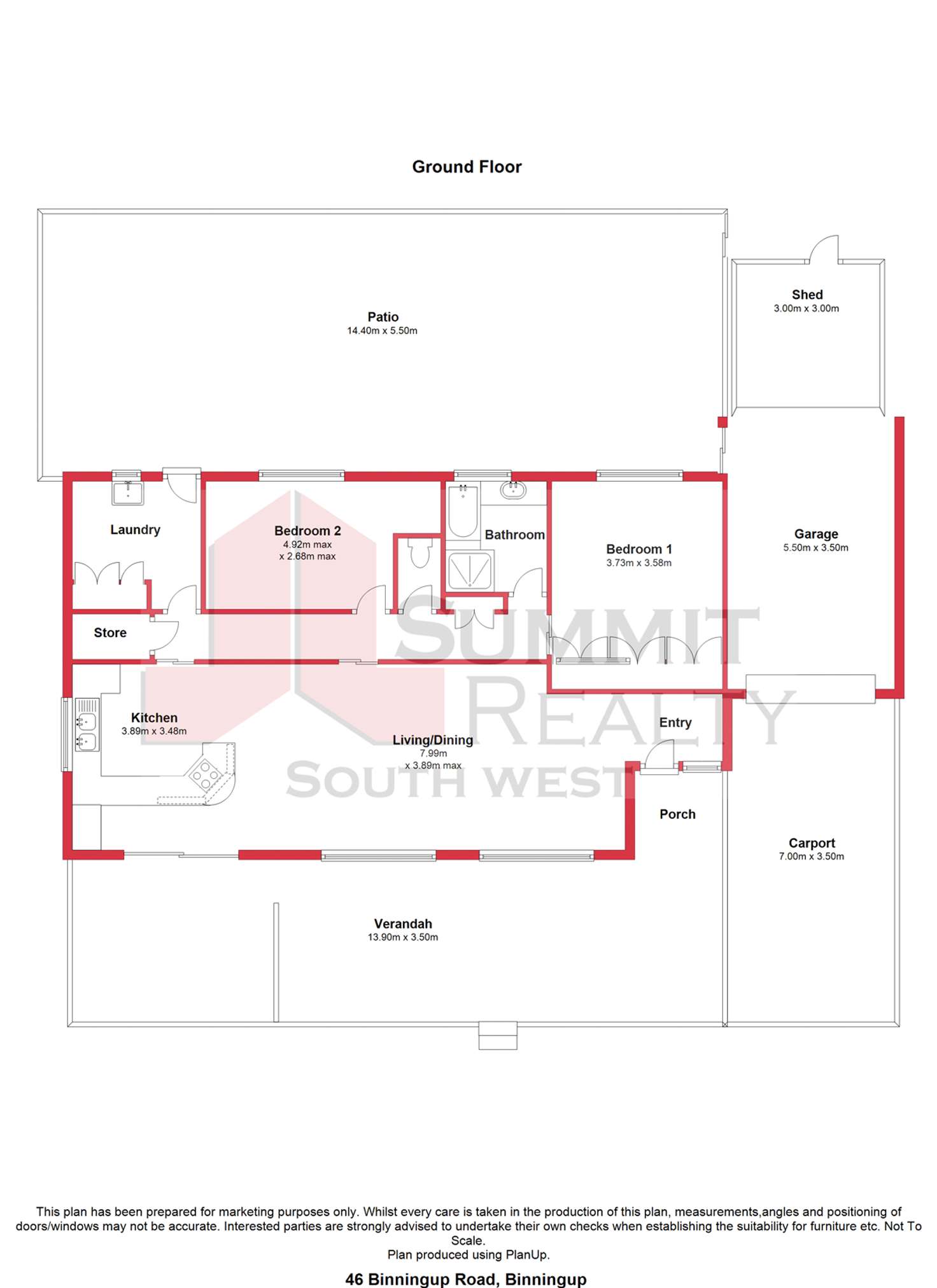 Floorplan of Homely house listing, 46 Binningup Road, Binningup WA 6233