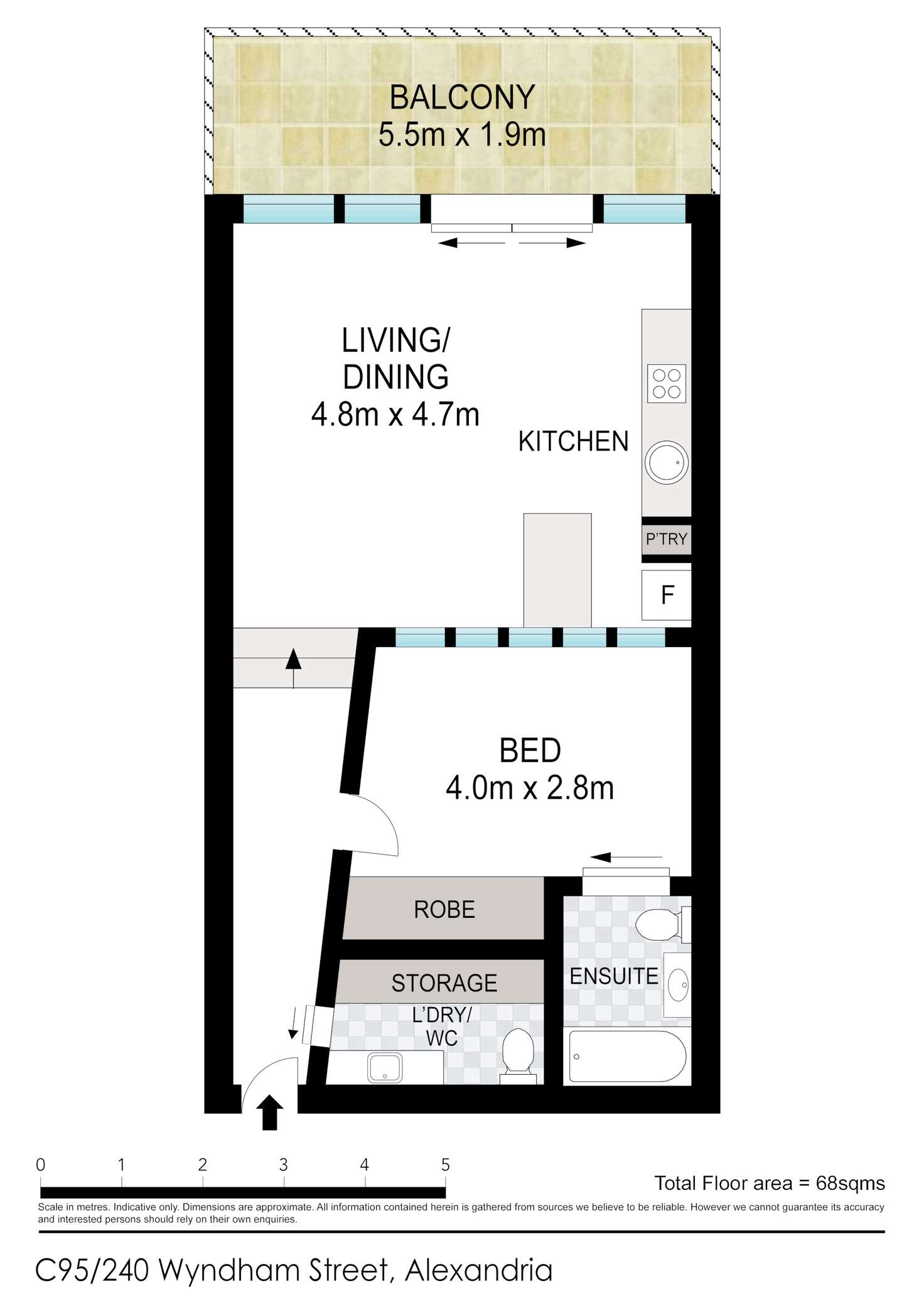 Floorplan of Homely unit listing, C95/240 Wyndham St, Alexandria NSW 2015