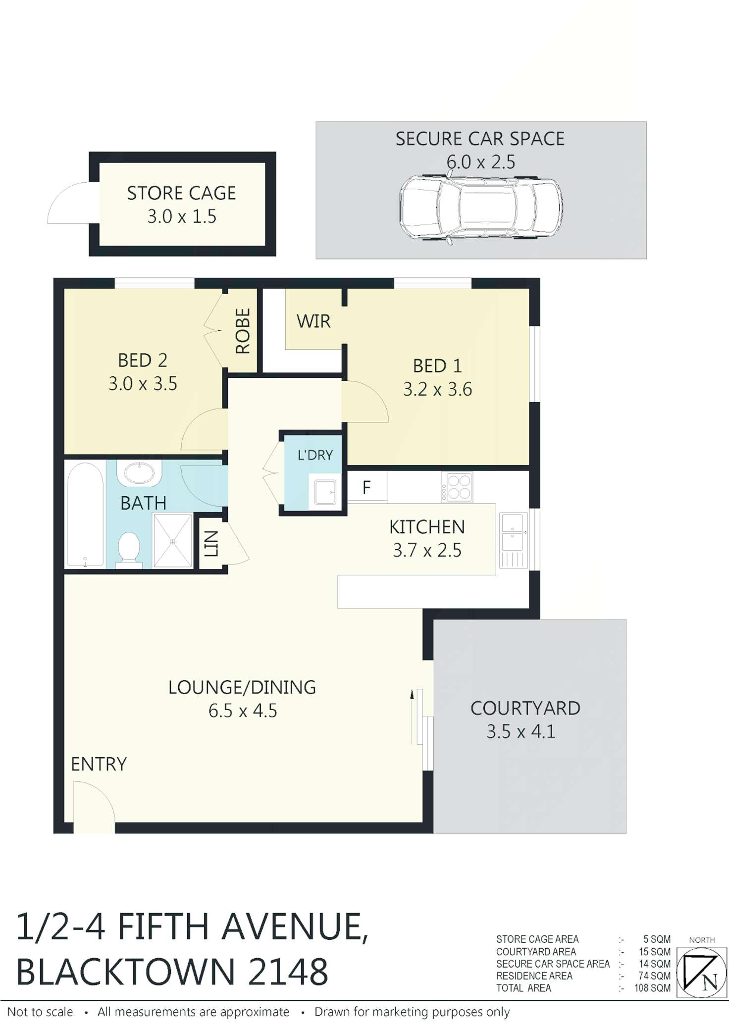 Floorplan of Homely unit listing, 1/2-4 Fifth Ave, Blacktown NSW 2148
