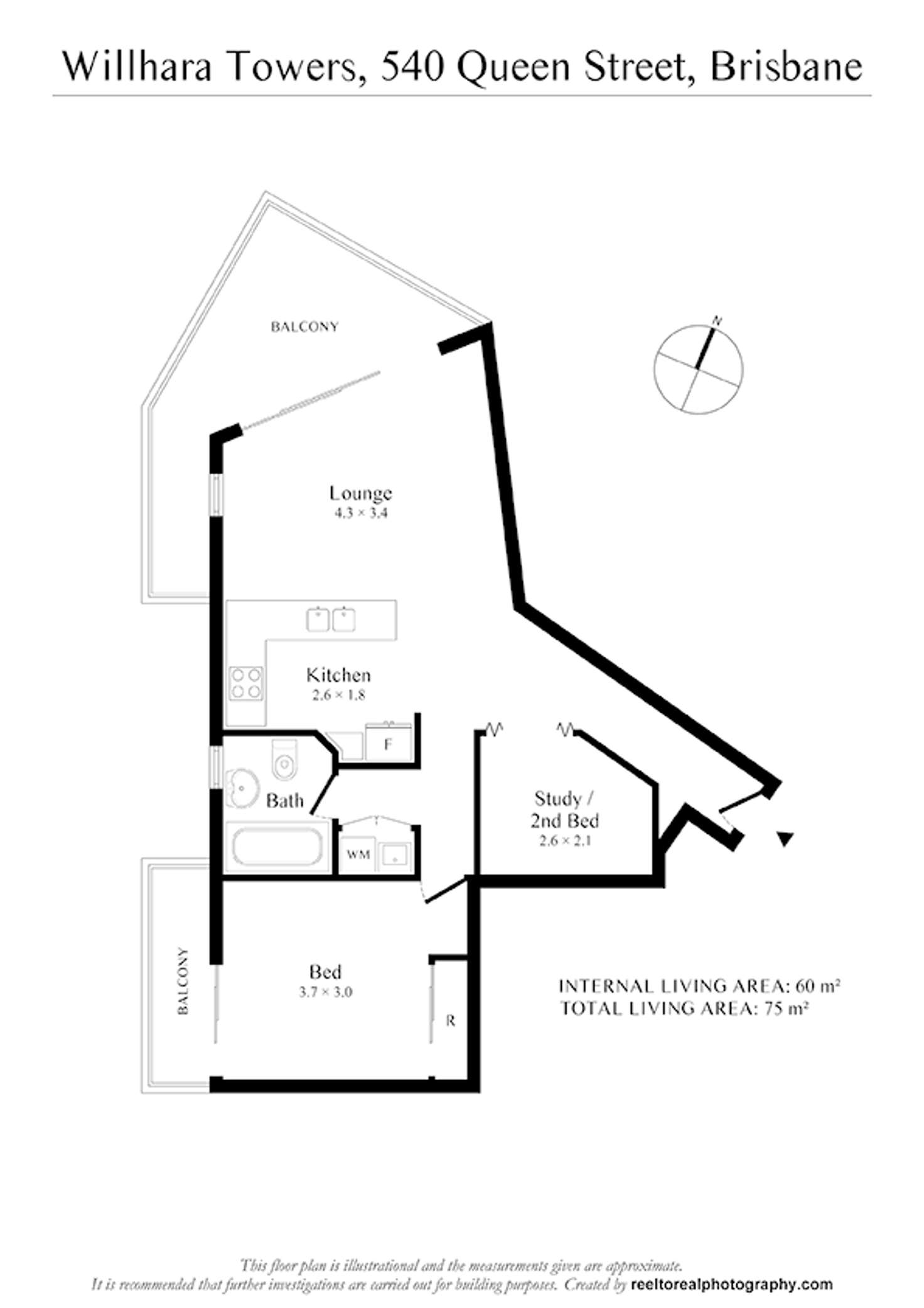 Floorplan of Homely unit listing, 63/540 Queen St, Brisbane City QLD 4000
