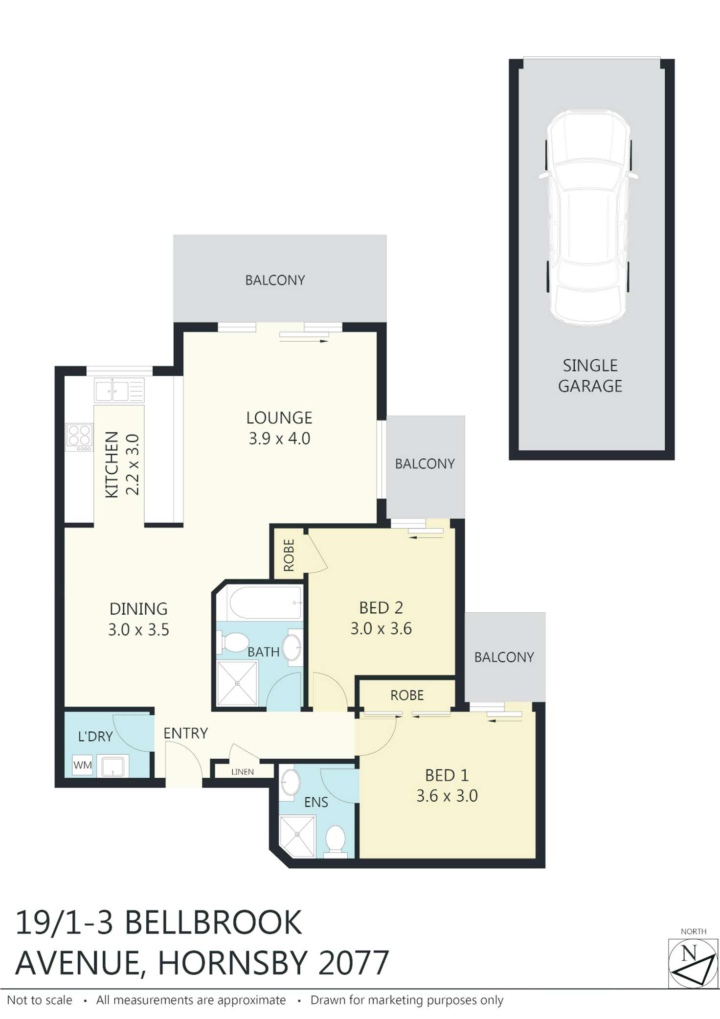 Floorplan of Homely apartment listing, 19/1-3 Bellbrook Ave, Hornsby NSW 2077