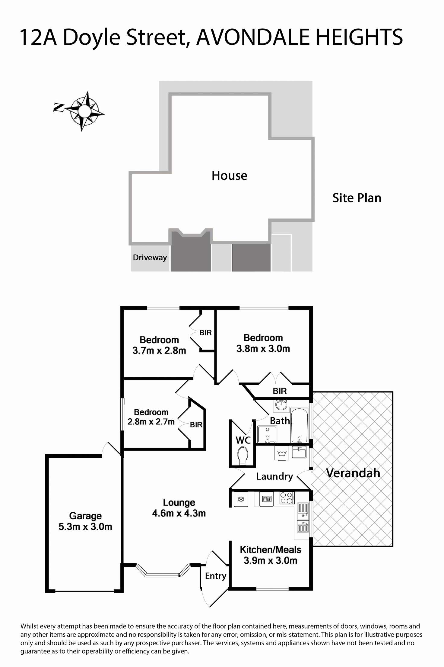 Floorplan of Homely unit listing, 12A Doyle Street, Avondale Heights VIC 3034