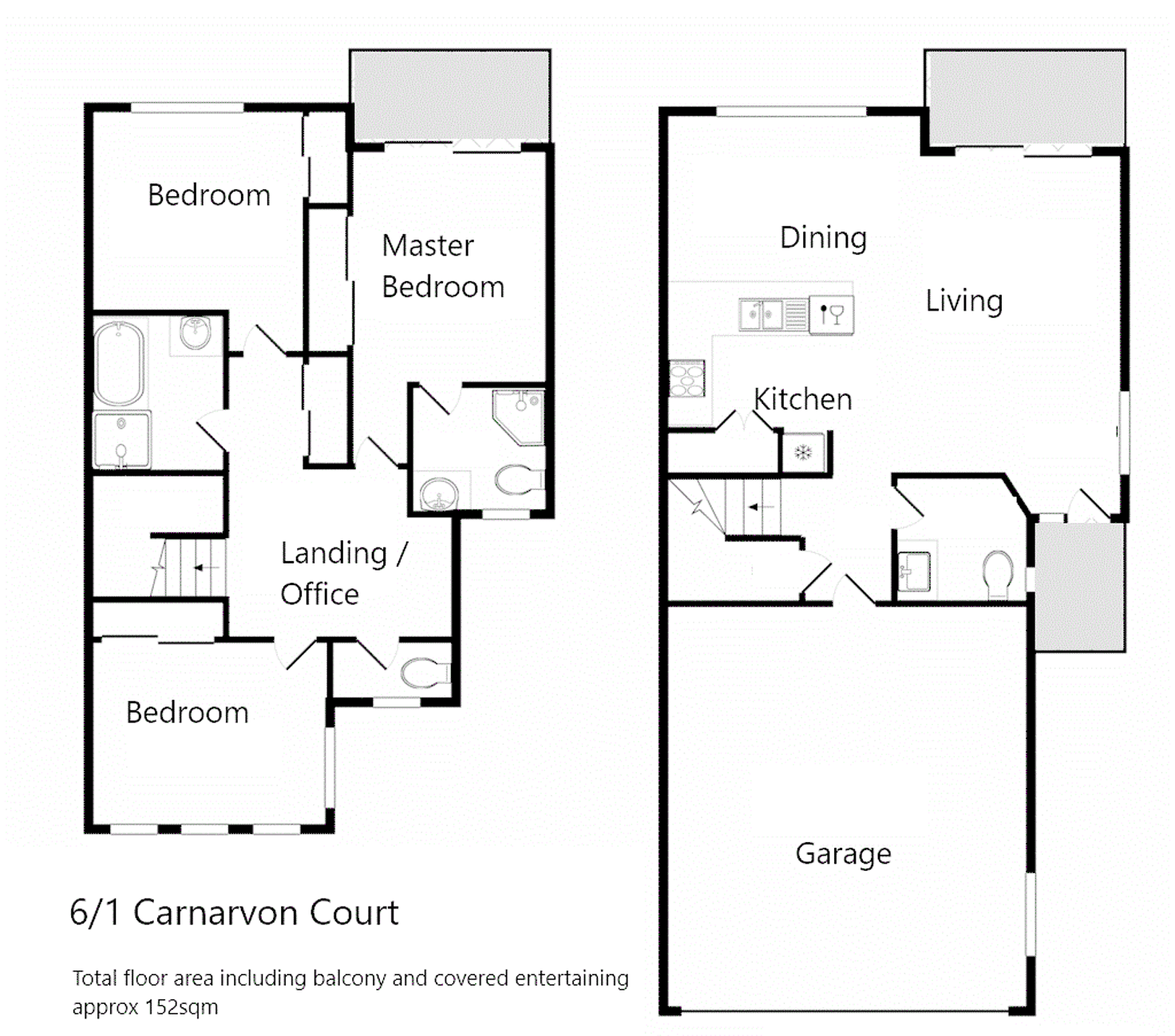 Floorplan of Homely townhouse listing, 6/1 Carnarvon Court, Oxenford QLD 4210