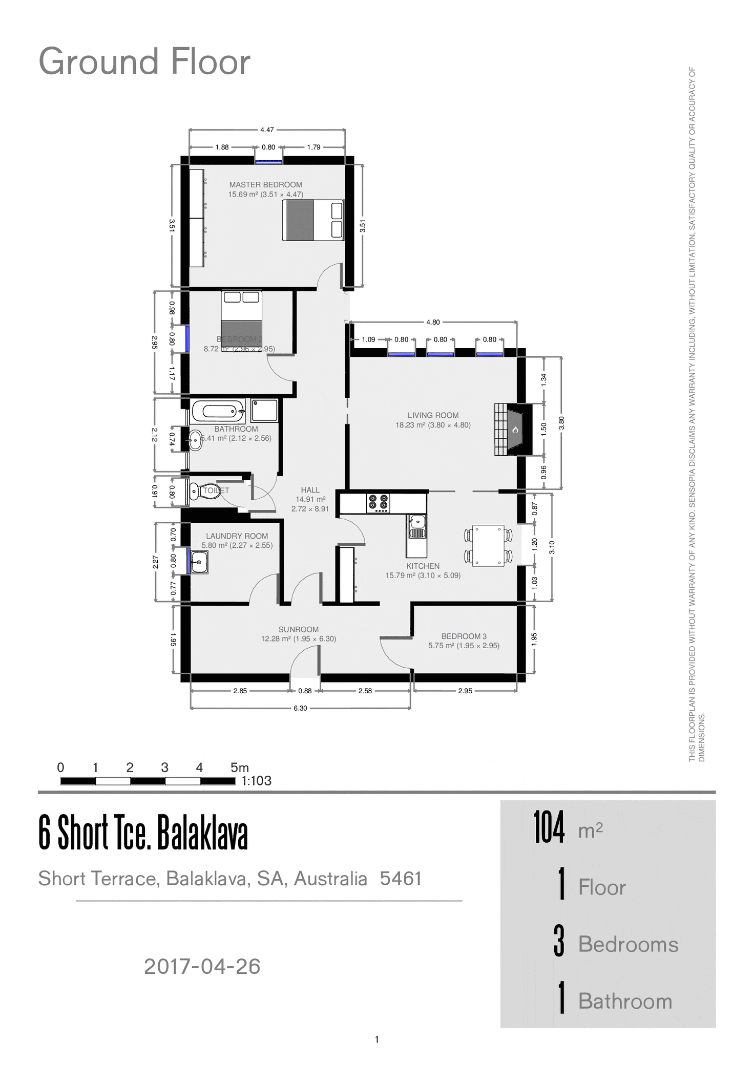 Floorplan of Homely house listing, 6 Short Tce, Balaklava SA 5461