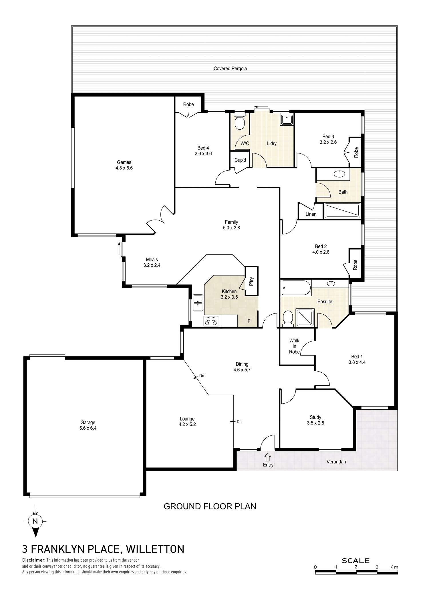 Floorplan of Homely house listing, 3 Franklyn Place, Willetton WA 6155