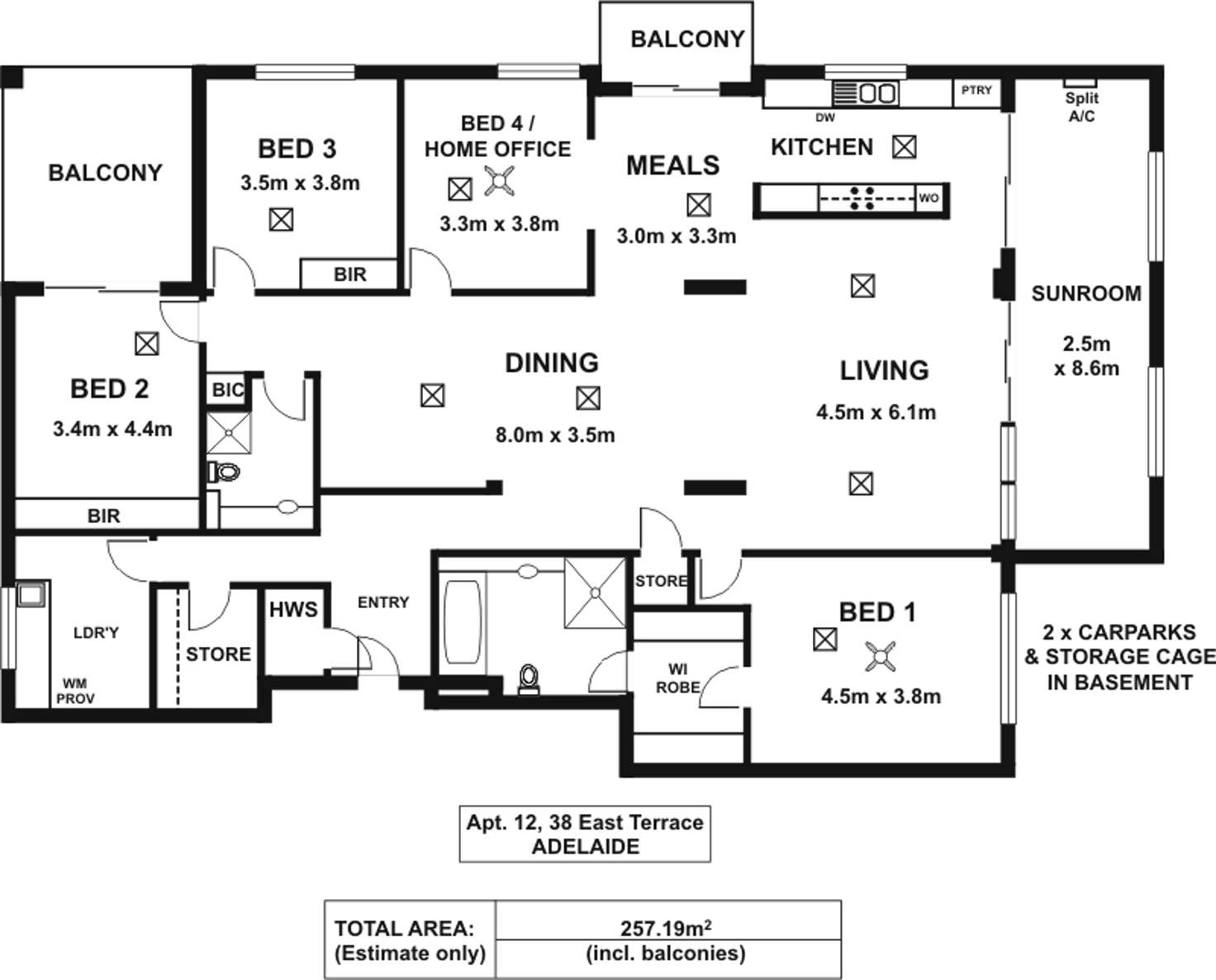 Floorplan of Homely apartment listing, 4/38 East Terrace, Adelaide SA 5000