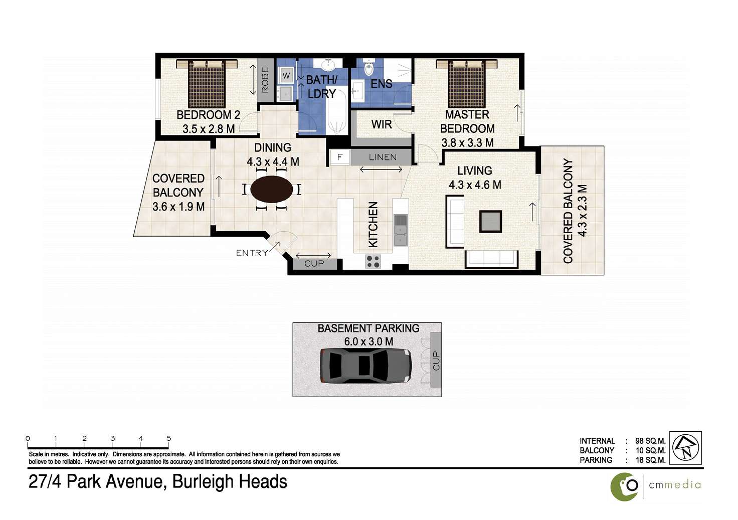 Floorplan of Homely unit listing, 27/4 Park Avenue, Burleigh Heads QLD 4220