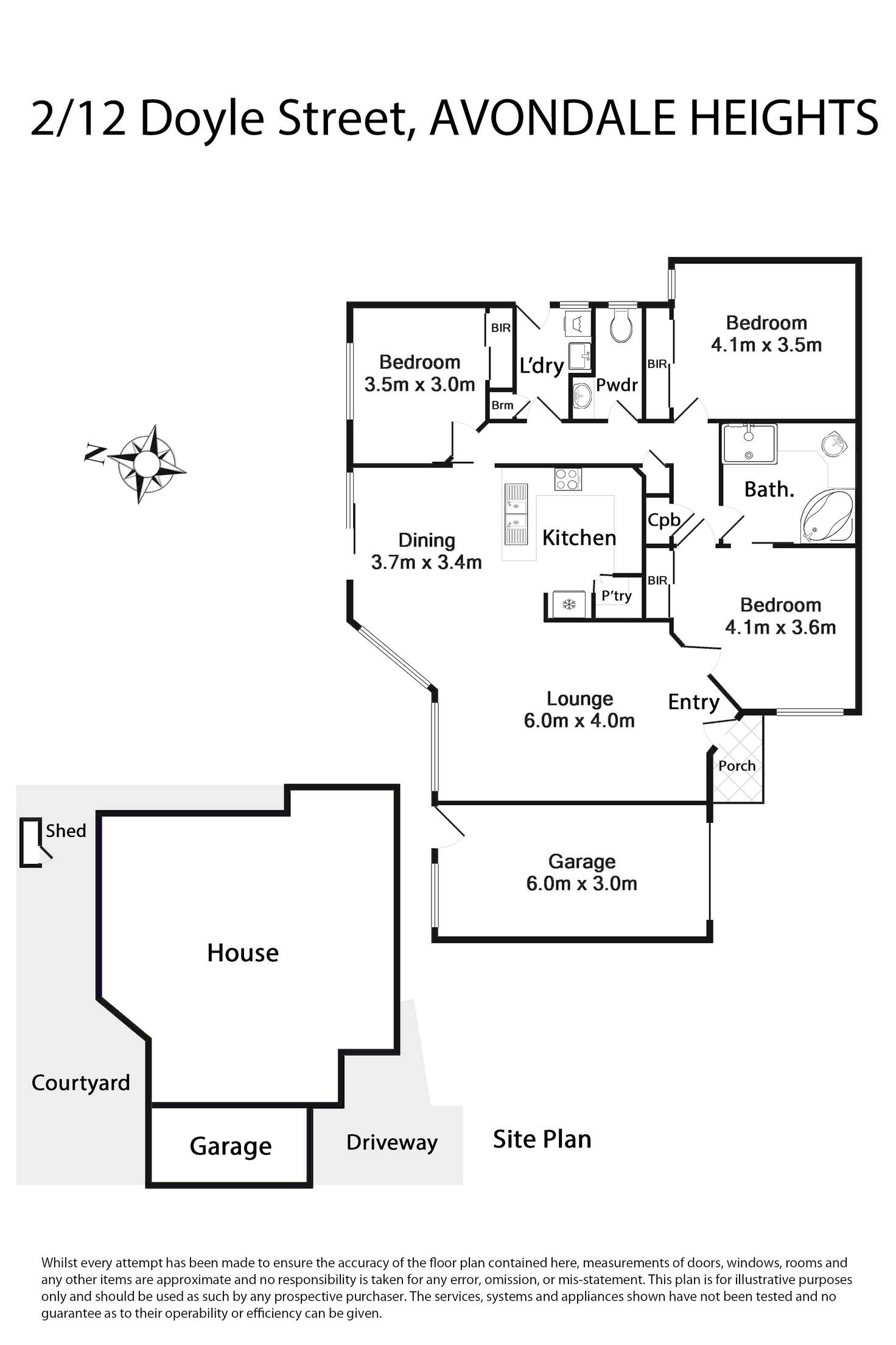 Floorplan of Homely unit listing, 2/12 Doyle Street, Avondale Heights VIC 3034