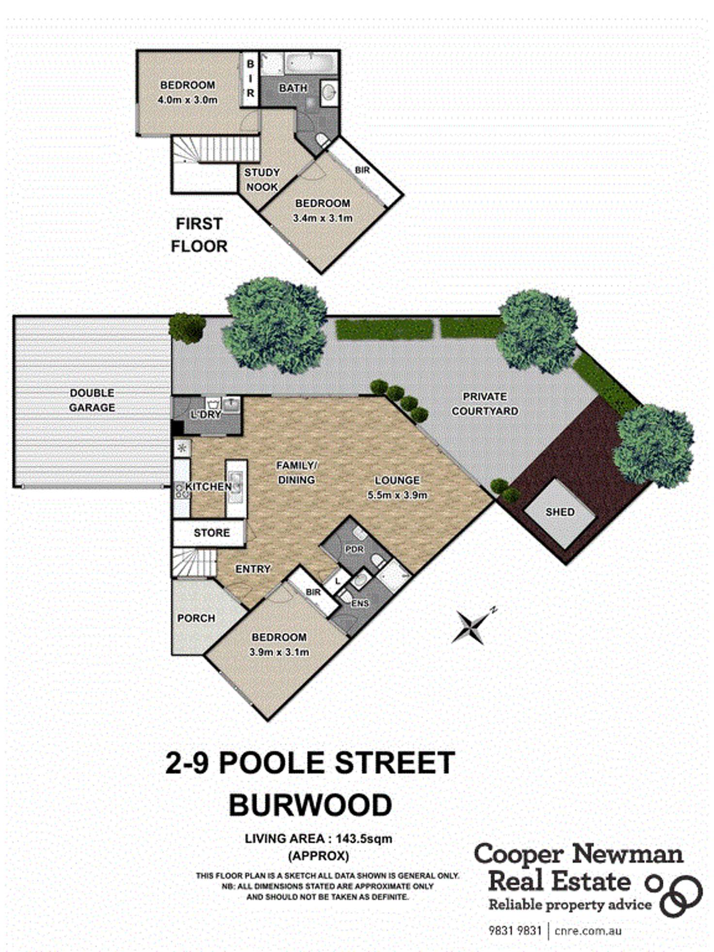 Floorplan of Homely unit listing, 2/9 Poole Street, Burwood VIC 3125