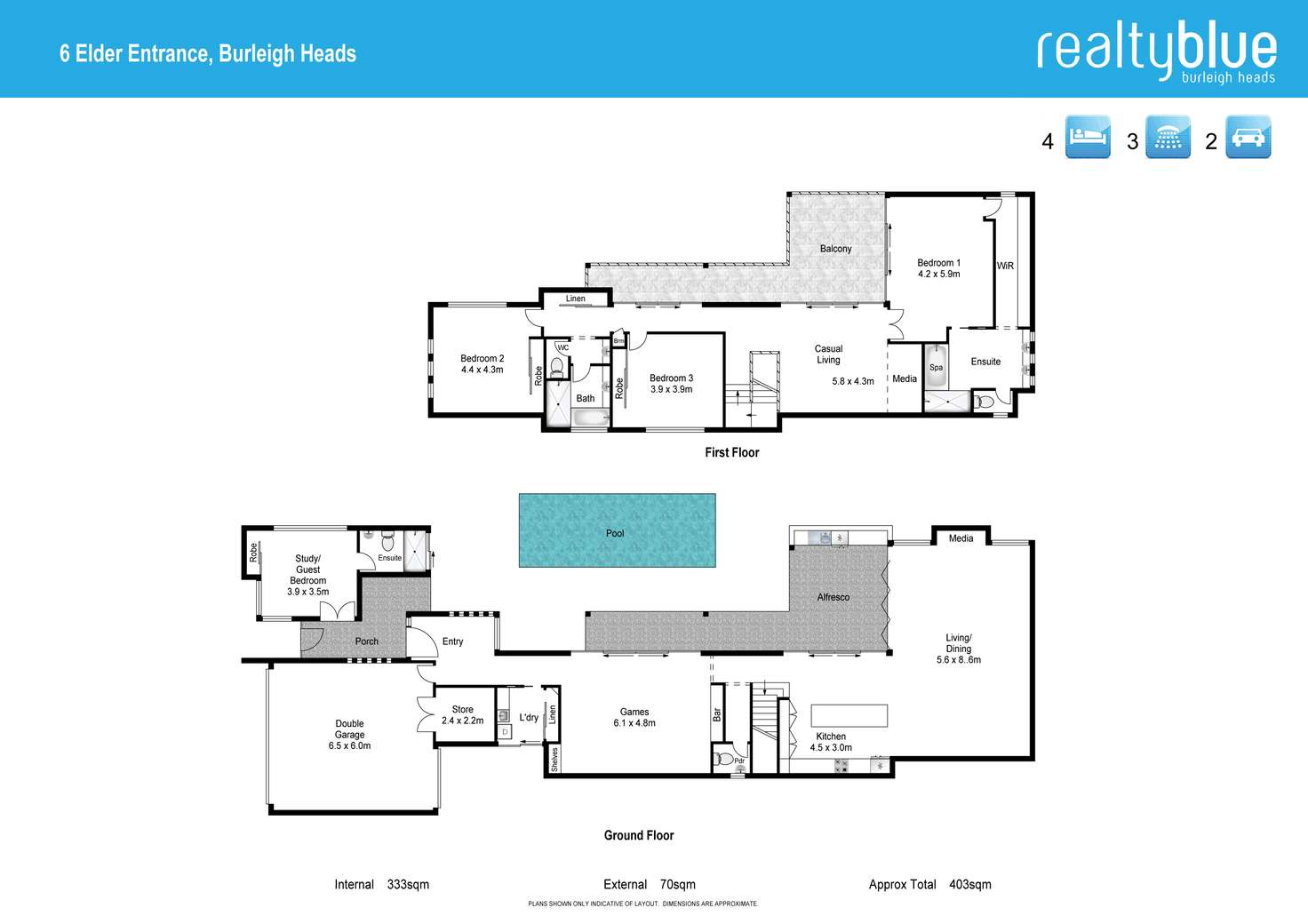 Floorplan of Homely house listing, 6 Elder Entrance, Burleigh Heads QLD 4220