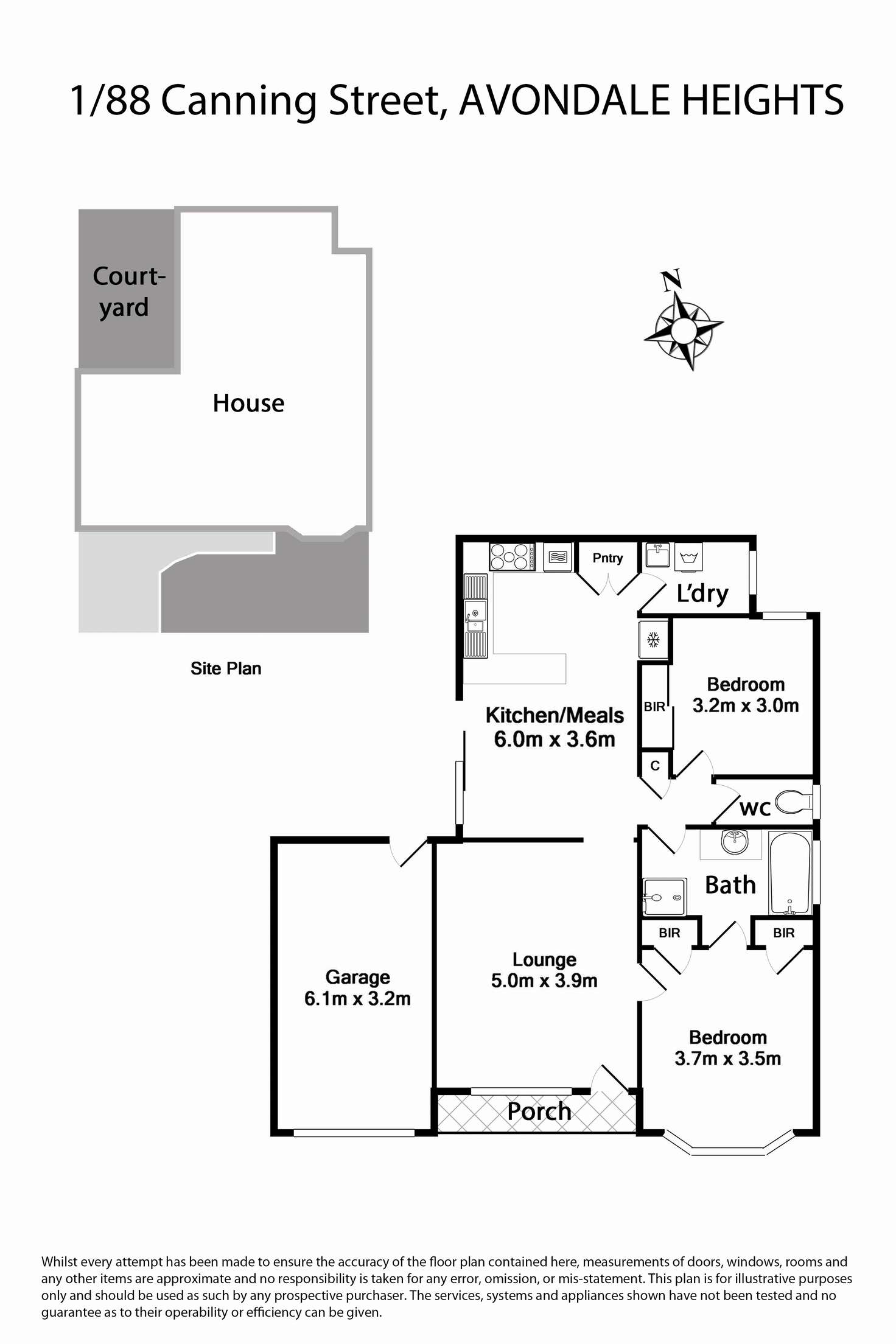 Floorplan of Homely unit listing, 1/88 Canning Street, Avondale Heights VIC 3034