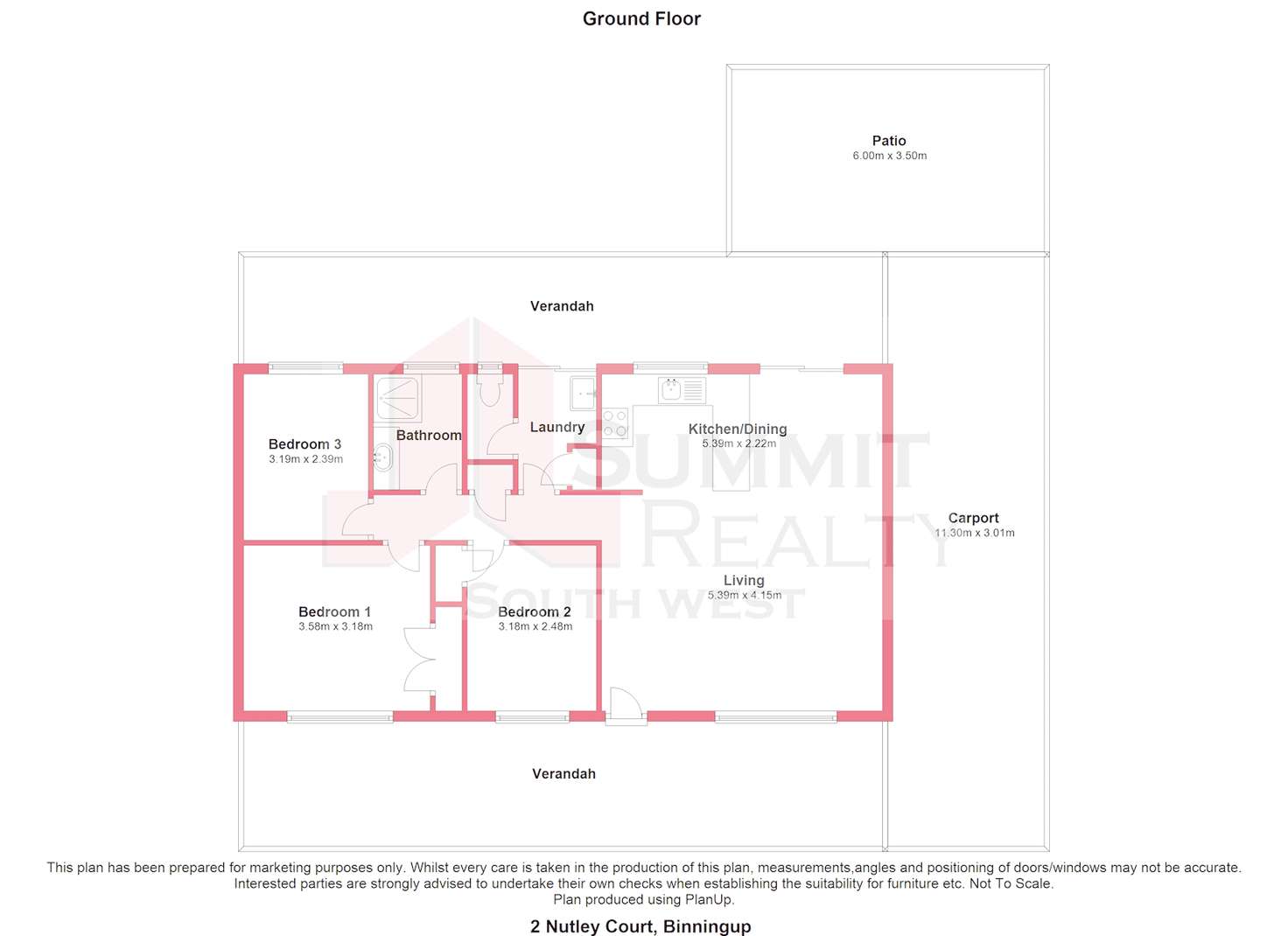 Floorplan of Homely house listing, 2 Nutley Ct, Binningup WA 6233