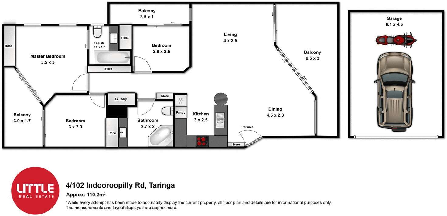 Floorplan of Homely apartment listing, 4/102 Indooroopilly Road, Taringa QLD 4068
