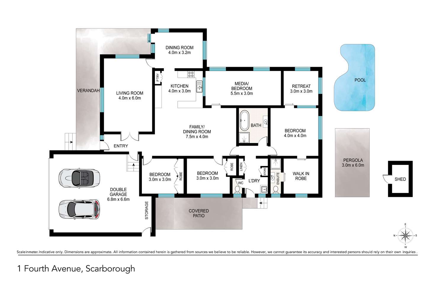 Floorplan of Homely house listing, 1 Fourth Avenue, Scarborough QLD 4020