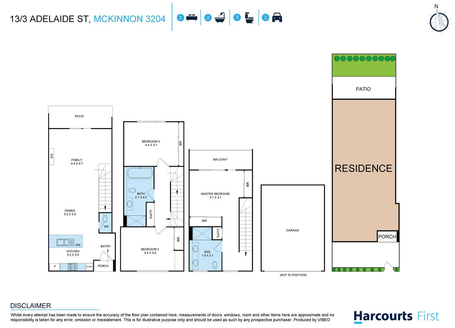 Floorplan of Homely townhouse listing, 13/3 Adelaide Street, Mckinnon VIC 3204