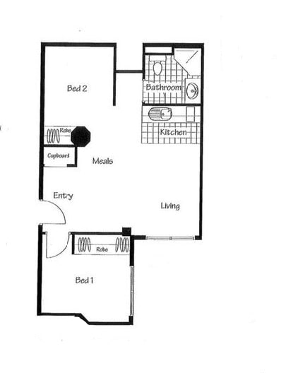 Floorplan of Homely apartment listing, 512/339 Swanston Street, Melbourne VIC 3000