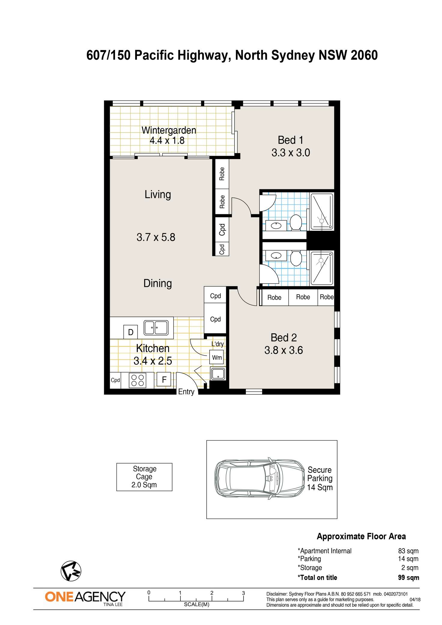 Floorplan of Homely apartment listing, 607/150 Pacific Highway, North Sydney NSW 2060