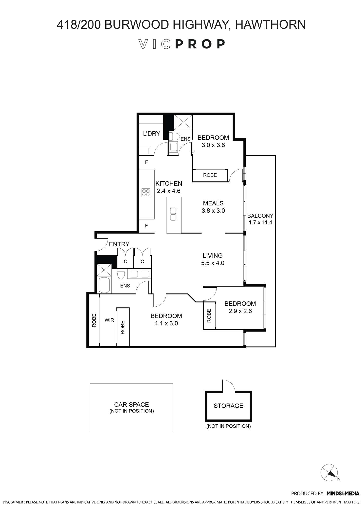 Floorplan of Homely apartment listing, 418/200 Burwood Road, Hawthorn VIC 3122