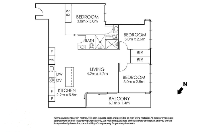 Floorplan of Homely apartment listing, 5207/33 ROSE Lane, Melbourne VIC 3000