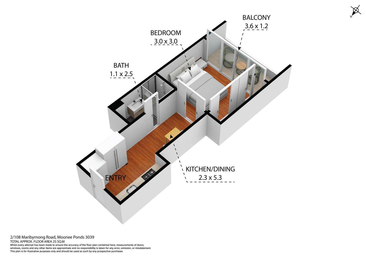 Floorplan of Homely apartment listing, 2/108-110 Maribyrnong Road, Moonee Ponds VIC 3039