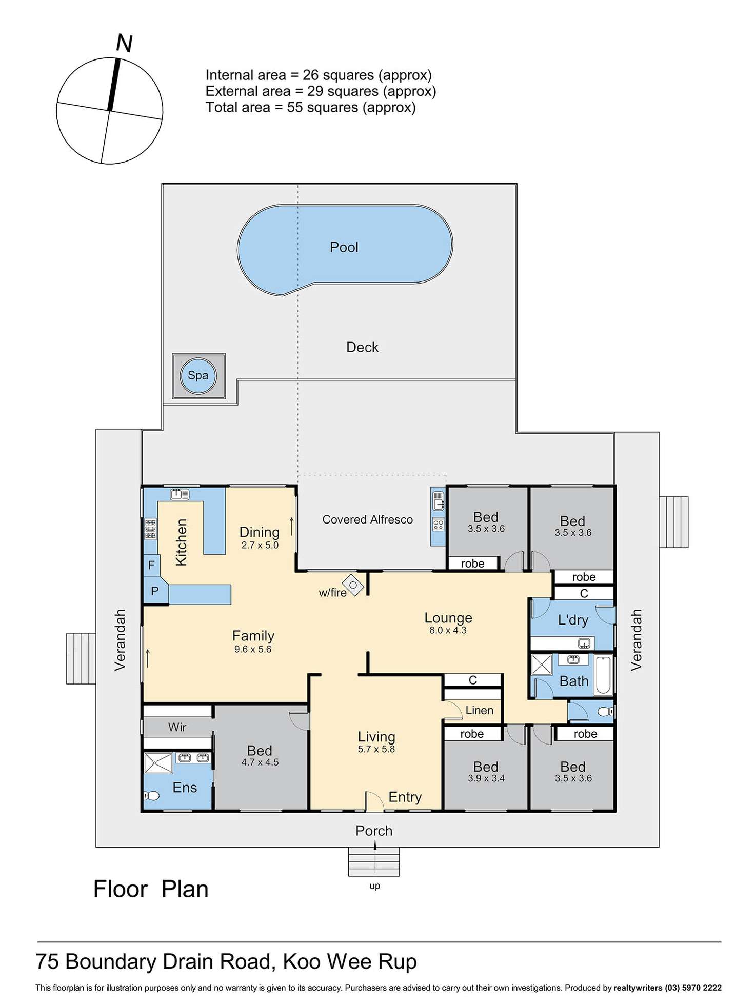 Floorplan of Homely acreageSemiRural listing, 75 Boundary Drain Road, Koo Wee Rup VIC 3981