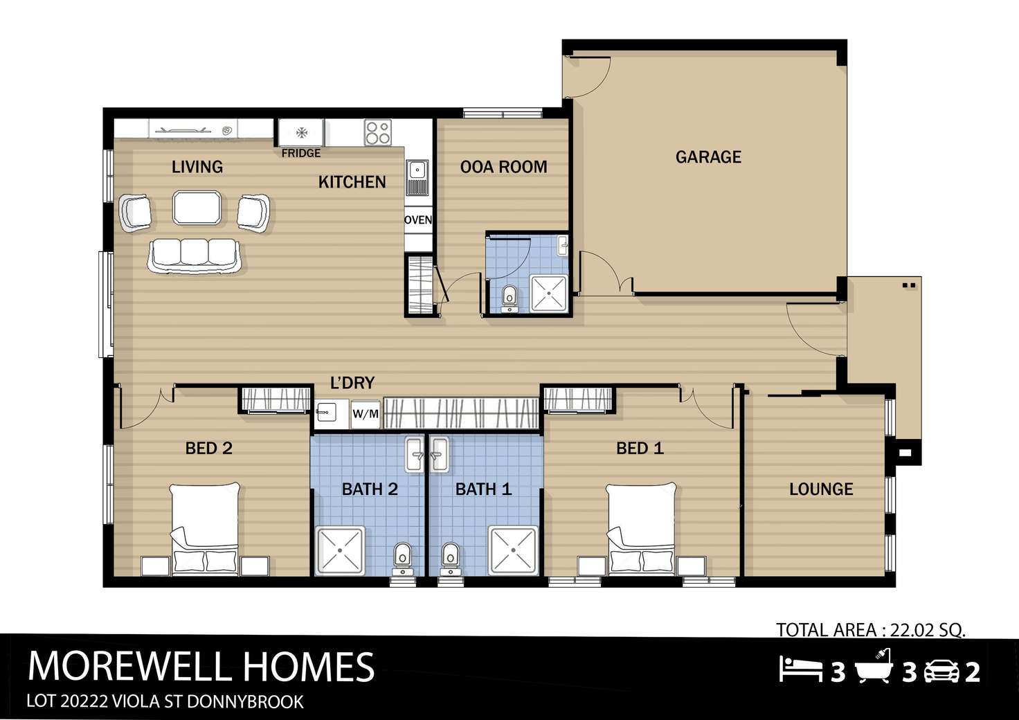 Floorplan of Homely house listing, 3 Viola Street, Donnybrook VIC 3064