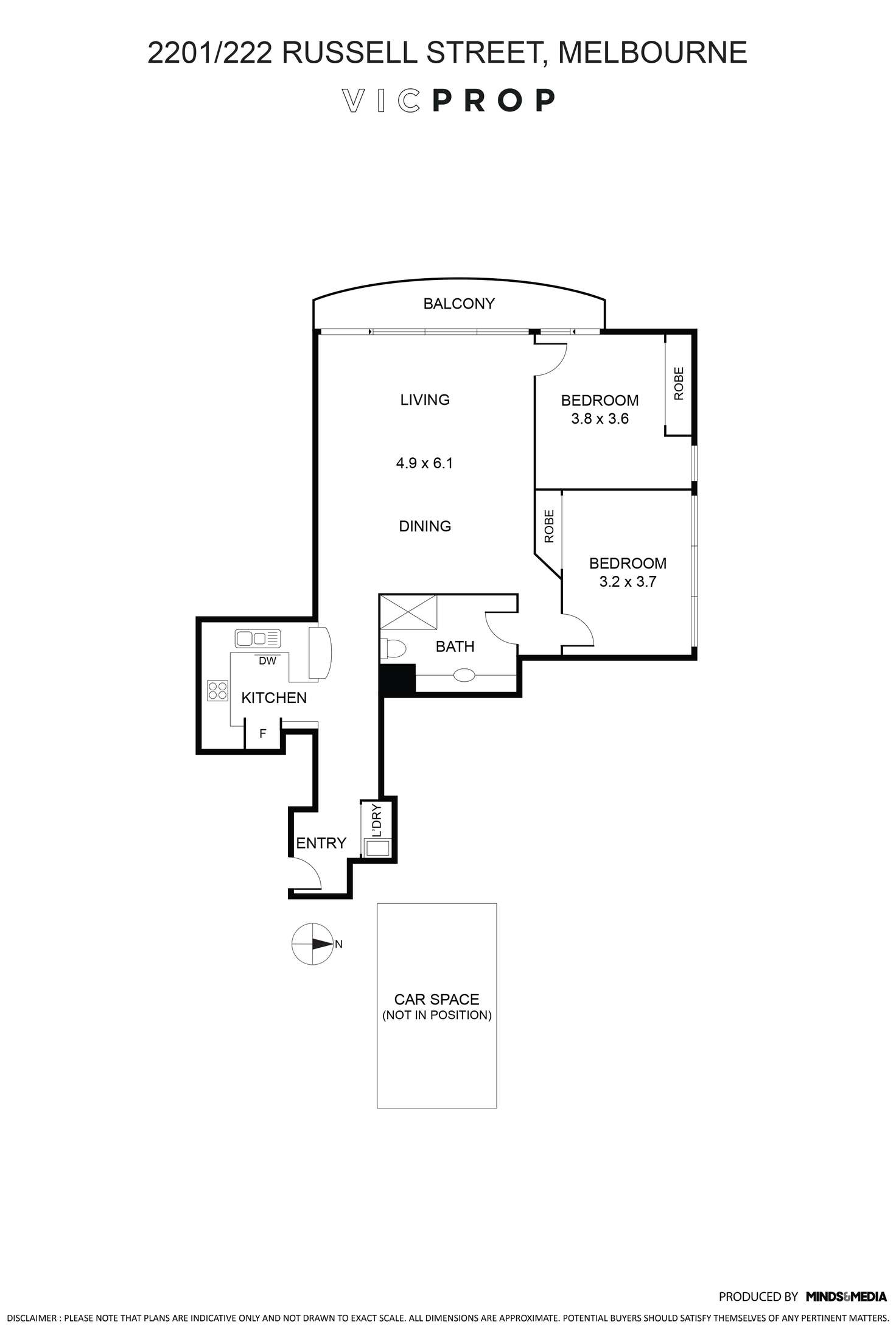Floorplan of Homely apartment listing, 2201/222 Russell Street, Melbourne VIC 3000