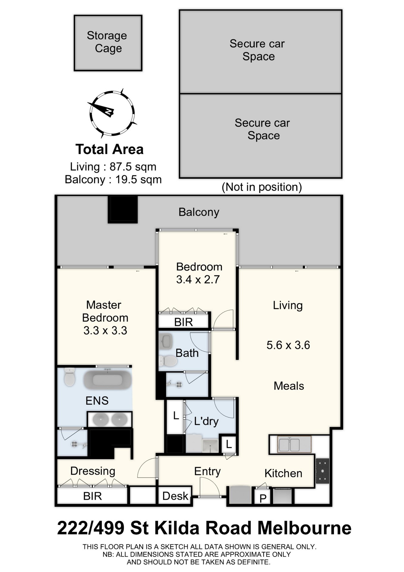 Floorplan of Homely apartment listing, 222/499 St Kilda Road, Melbourne VIC 3004