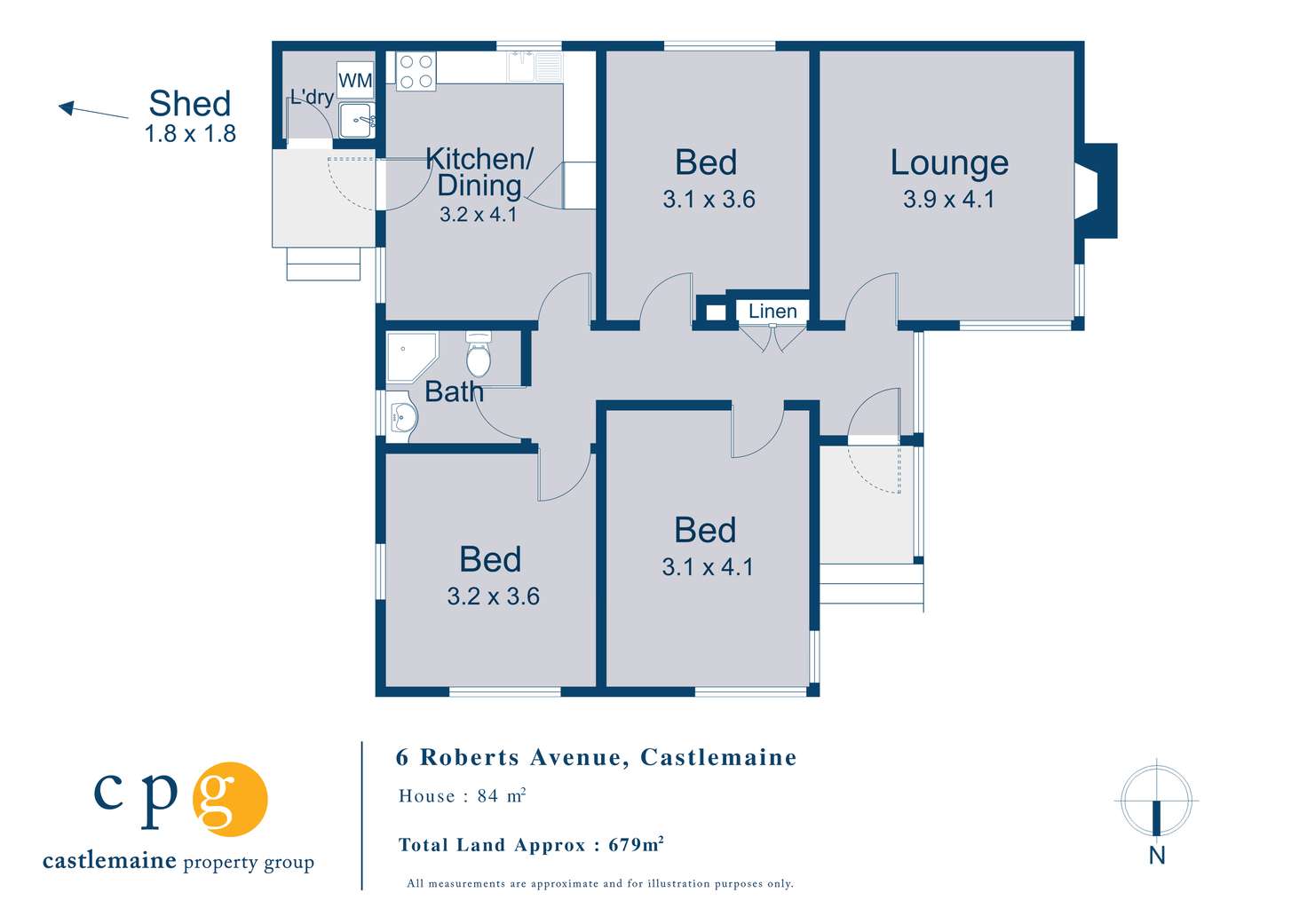 Floorplan of Homely house listing, 6 Roberts Avenue, Castlemaine VIC 3450