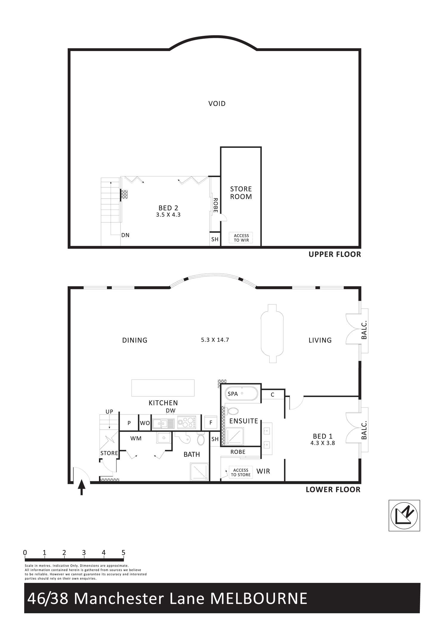 Floorplan of Homely apartment listing, 46/38 Manchester Lane, Melbourne VIC 3000