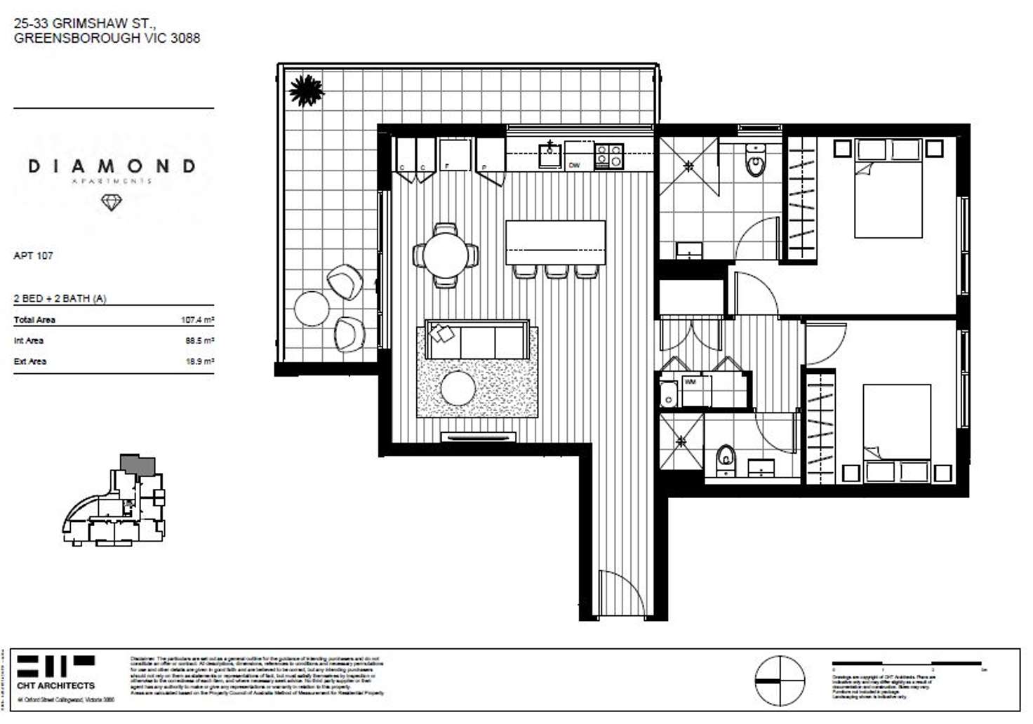 Floorplan of Homely apartment listing, 107/31 Grimshaw Street, Greensborough VIC 3088